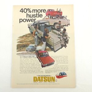 VTG Datsun Pickup Advertising Print Ad Promo Art 1970 Truck Import Classic Decor